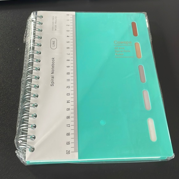 COWSPA A5 Spiral Ruled Notebook Journal Tabs NEW Turquoise Cover - Picture 1 of 2